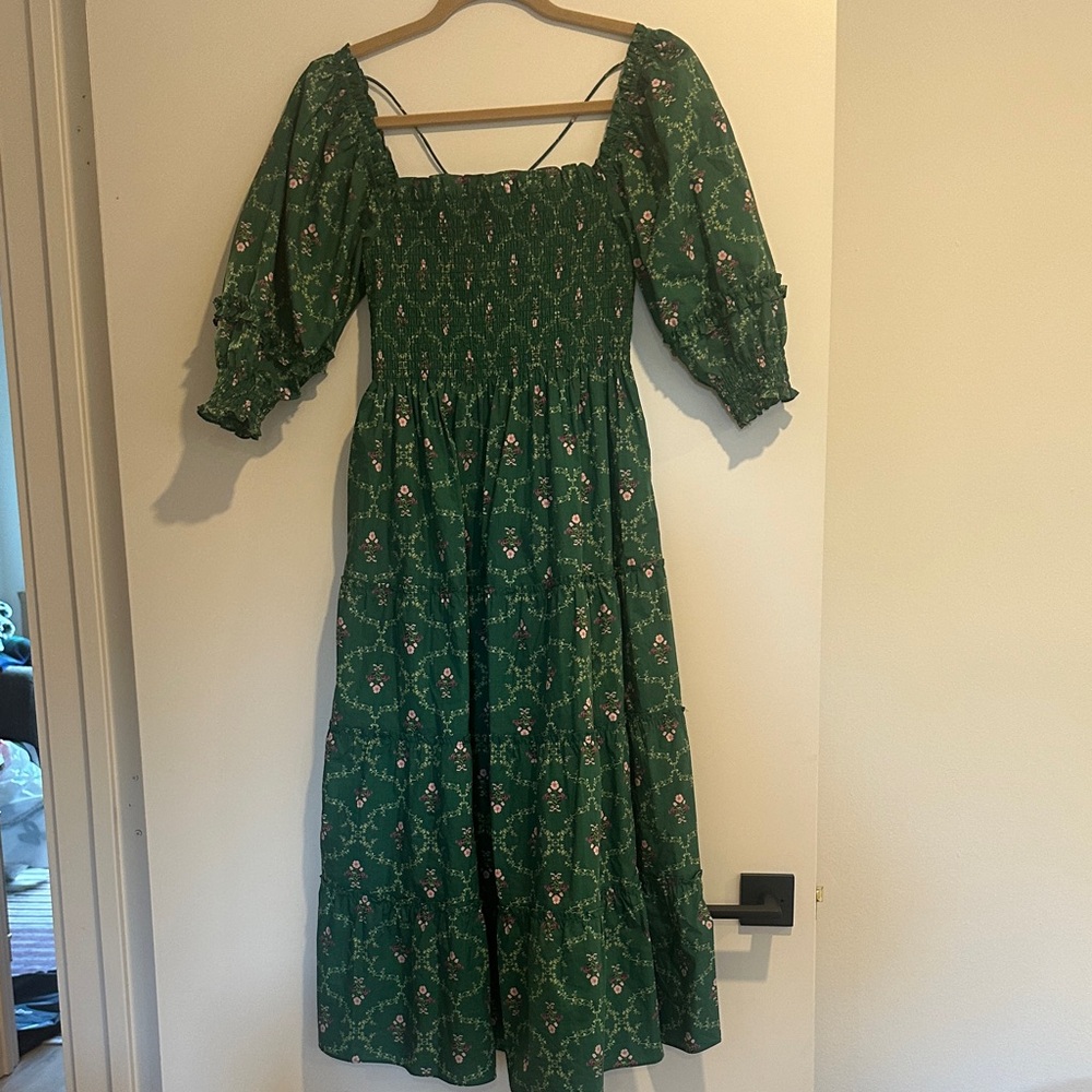 Hill House Green Floral Women's Dress